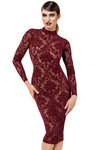 Romantisches rotes Flockkleid Kink Royal halblang mit Samt von Noir Handmade