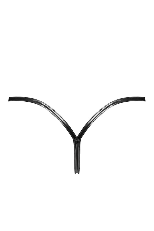 Sexy schwarzer Lack-String P014 mit Glanzeffekt von Noir Handmade – Ansicht 4