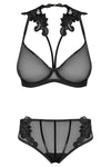 Schwarzes elegantes Dessous Set mit Stickereien von Petite Noir