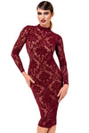 Romantisches rotes Flockkleid Kink Royal halblang mit Samt von Noir Handmade – Ansicht 6