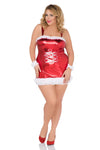 Rotes aufregendes Wetlook Minikleid mit verspieltem Tüllvolant von Andalea