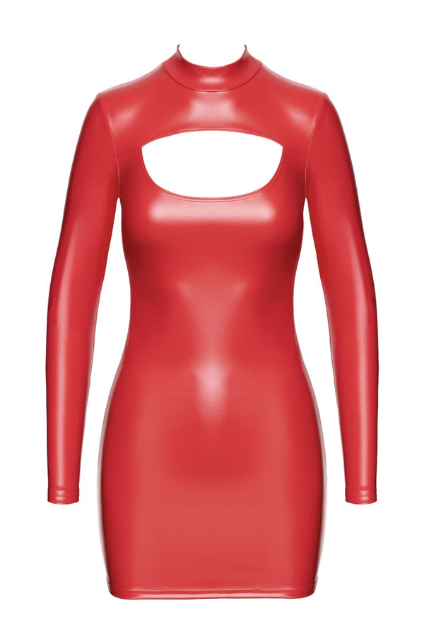 Sexy rotes Bombshell Bodycon Lack Minikleid von Noir Handmade – Ansicht 2