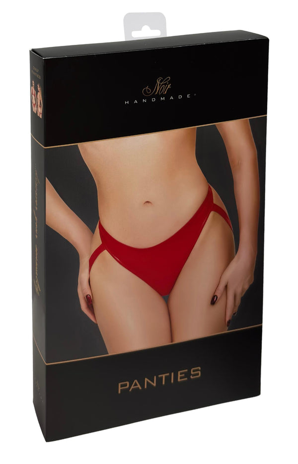 Verführerische rote Strappy Panties F394 mit Cutout-Bändern von Noir Handmade – Ansicht 10