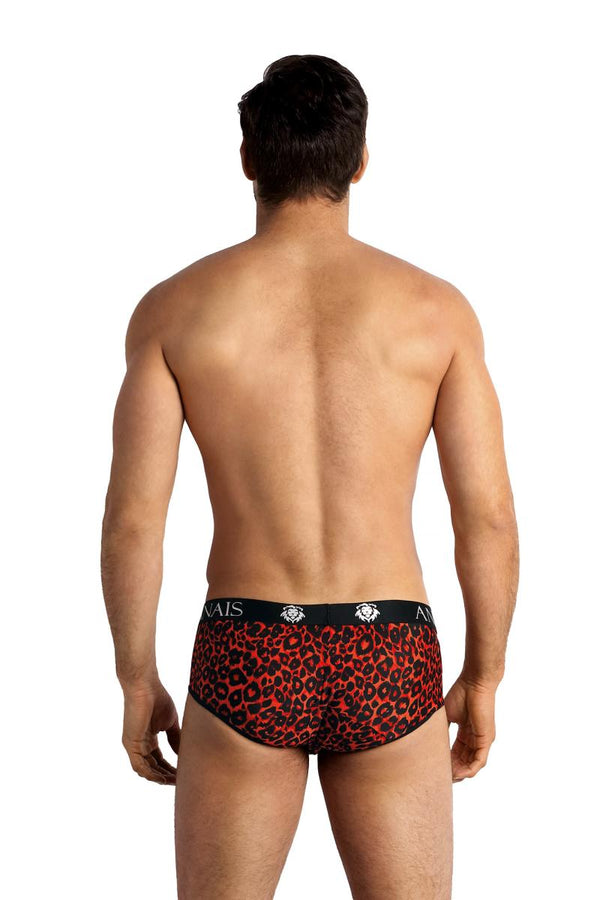 Rote verführerische Brief Shorts mit wildem Leo Print von Anais for Men – Ansicht 3