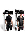 Schwarzes verführerisches Wetlook Shirt mit Kapuze von Regnes Fetish Planet – Ansicht 10