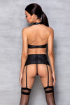 Schwarzes verführerisches Set aus elegantem Kunstleder von Passion – Ansicht 4