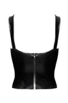 Sexy schwarzes Dominae Lack Corset Top von Noir Handmade – Ansicht 4