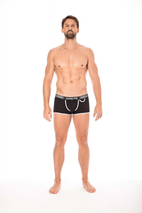 Schwarzes verführerisches Boxershort mit Reißverschluss von LOOK ME – Ansicht 7