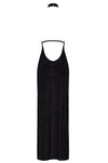Sinnliches schwarzes Onyx Twin-Slit Maxi-Kleid von Noir Handmade – Ansicht 4