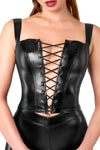 Sexy schwarzes Lace-Up Corset Top F365 mit Schnürung von Noir Handmade – Ansicht 7