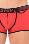 Rotes verführerisches Boxershort mit Reißverschluss von LOOK ME – Ansicht 3