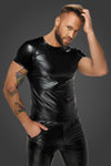 Herren Wetlook Shirt mit Schlangenleder-Ärmeln von Noir Handmade Men – Ansicht 3
