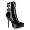 INDULGE-1026 Plateau Stiefeletten Schwarz Lack von Devious