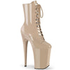 INFINITY-1020 Plateau Stiefeletten Beige Lack von Pleaser