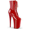 INFINITY-1020 Stiefelette Plateauschuhe Rot | Pleaser