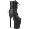 INFINITY-1020PK Plateau Stiefeletten Schwarz Matt | Pleaser