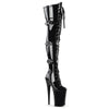 INFINITY-3028 Plateau Overknee Stiefel Schwarz Lack | Pleaser
