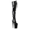 INFINITY-3028 Plateau Overknee Stiefel Schwarz Lack | Pleaser