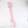 INFINITY-3028 - Plateau Overknee Stiefel - Rosa Lack | Pleaser