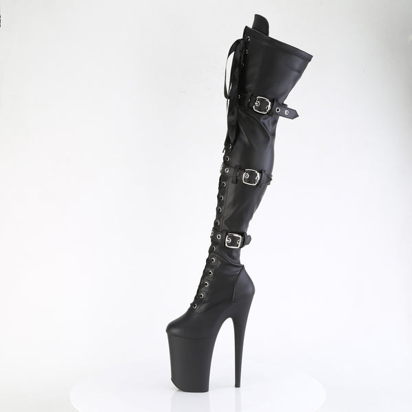 INFINITY-3028 - Plateau Overknee Stiefel - Schwarz Matt von Pleaser – Ansicht 3