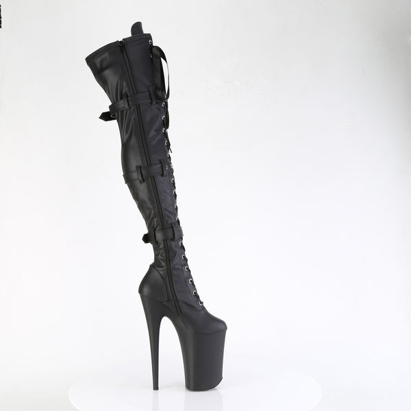 INFINITY-3028 - Plateau Overknee Stiefel - Schwarz Matt von Pleaser – Ansicht 5