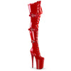 INFINITY-3028 - Plateau Overknee Stiefel - Rot Lack | Pleaser