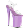 INFINITY-908 Plateau Sandaletten Transparent/Lila | Pleaser