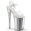 INFINITY-908 Plateau Sandaletten Silber Transparent PVC von Pleaser