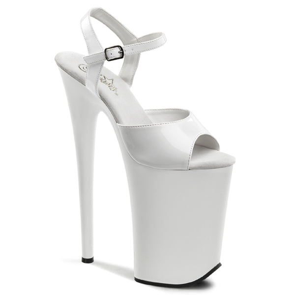INFINITY-909 Sandalette Plateauschuhe Weiß | Pleaser