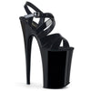INFINITY-997 Plateau Sandaletten Lack Schwarz | Pleaser