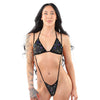 Schwarzes funkelndes Strass Slingshot Bikini Set von Pleaser Dancewear