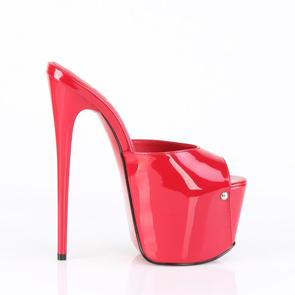 JUBILANT-01 Plateau Peeptoe Pantoletten - Rot Lack | Pleaser