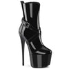 JUBILANT-1011 Plateau Stiefeletten Schwarz Lack | Pleaser
