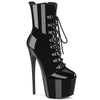 JUBILANT-1014 Plateau Stiefeletten Schwarz Lack | Pleaser