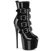 JUBILANT-1023 Plateau Stiefeletten Schwarz Lack von Pleaser