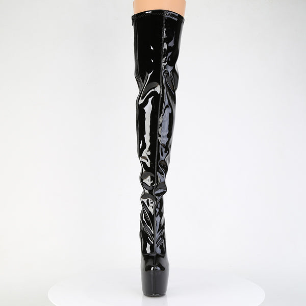 JUBILANT-3000 Overkneestiefel Plateauschuhe Schwarz | Pleaser