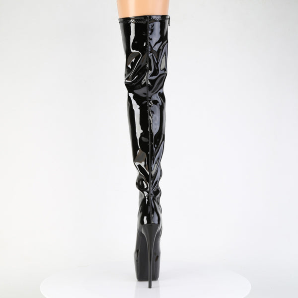 JUBILANT-3000 Overkneestiefel Plateauschuhe Schwarz | Pleaser