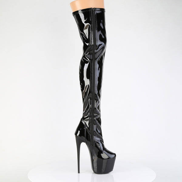 JUBILANT-3000 Overkneestiefel Plateauschuhe Schwarz | Pleaser