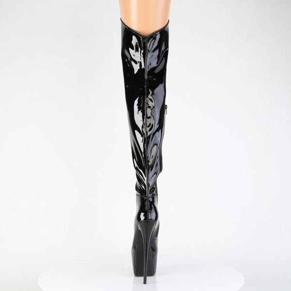 JUBILANT-3006 Plateau Overkneestiefel Schwarz Lack von Pleaser – Ansicht 4