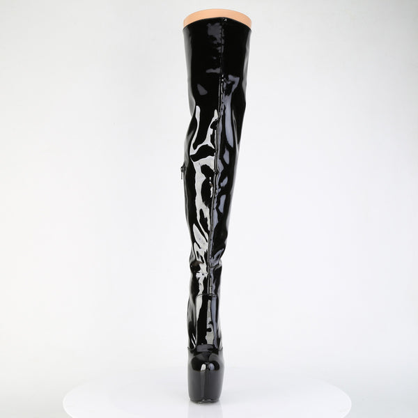 JUBILANT-3007 Plateau Overkneestiefel Schwarz Lack von Pleaser – Ansicht 2