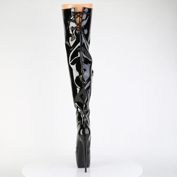 JUBILANT-3007 Plateau Overkneestiefel Schwarz Lack von Pleaser – Ansicht 4