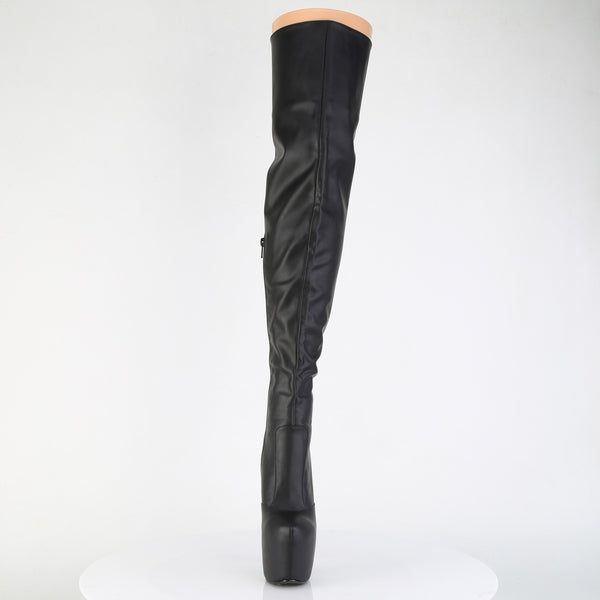 JUBILANT-3007 Plateau Overkneestiefel Schwarz Matt von Pleaser – Ansicht 2