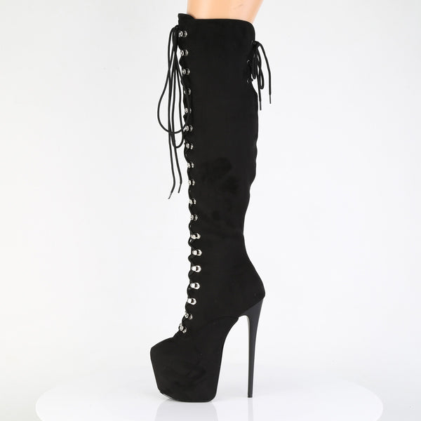 JUBILANT-3012FS Plateau Stiefel Schwarz Velour von Pleaser – Ansicht 3