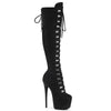 JUBILANT-3012FS Plateau Stiefel Schwarz Velour von Pleaser