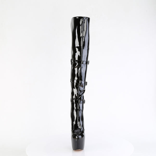 JUBILANT-3018 Overkneestiefel Plateauschuhe Schwarz | Pleaser