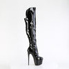 JUBILANT-3018 Overkneestiefel Plateauschuhe Schwarz | Pleaser