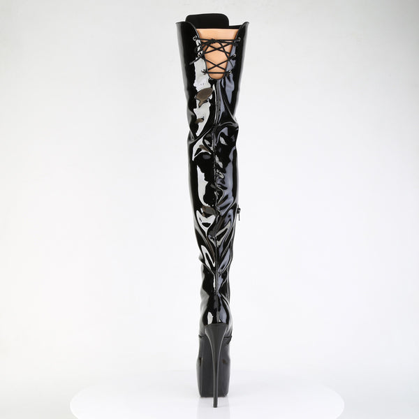 JUBILANT-4012 Overkneestiefel Plateauschuhe Schwarz | Pleaser