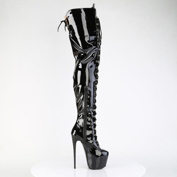 JUBILANT-4012 Overkneestiefel Plateauschuhe Schwarz | Pleaser
