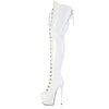JUBILANT-4012 Overkneestiefel Plateauschuhe Weiß | Pleaser