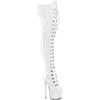 JUBILANT-4012 Overkneestiefel Plateauschuhe Weiß | Pleaser